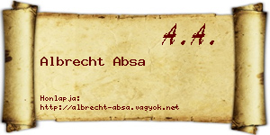Albrecht Absa névjegykártya